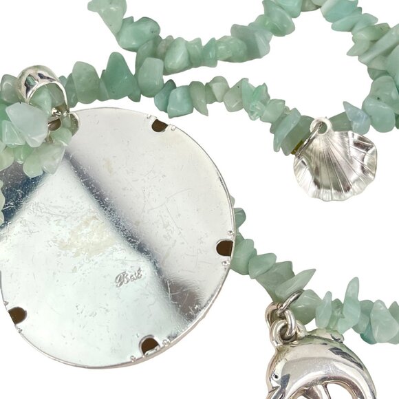 Handcrafted Faux Aquamarine Chip Bead Necklace With Ocean-Themed Charms & Silver - Picture 6 of 10
